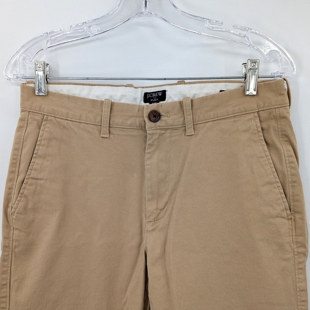 J. Crew Flex Khaki Straight Leg Chino Pants Cotton Stretch W29 L31 Preppy Office - Picture 2 of 11